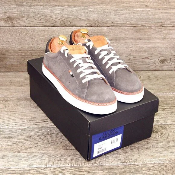 * NIB * $295 Allen Edmonds ALPHA Sneaker 7 D Grey Suede * add $15 new Trees - Picture 12 of 13